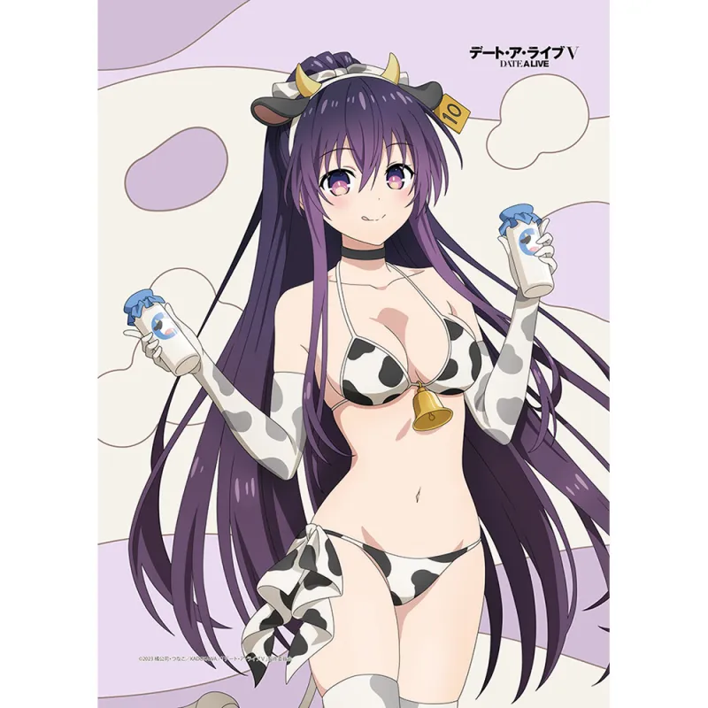 描き下ろしB2タペストリー(夜刀神十香/牛柄水着)Wスエード
