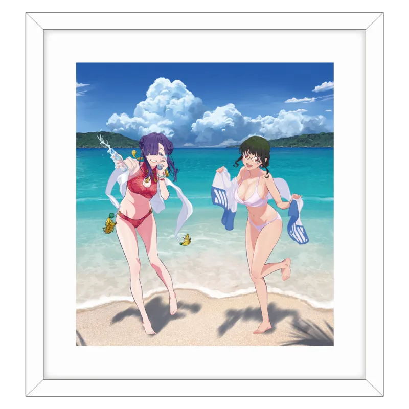 グリッドマン ユニバース 描き下ろし額装高精細アート(2代目＆ひめ/水着)