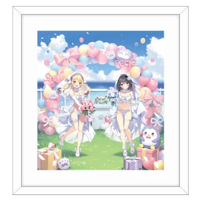 描き下ろし複製原画(白雪結梨&有栖川瑠々/ウエディング)