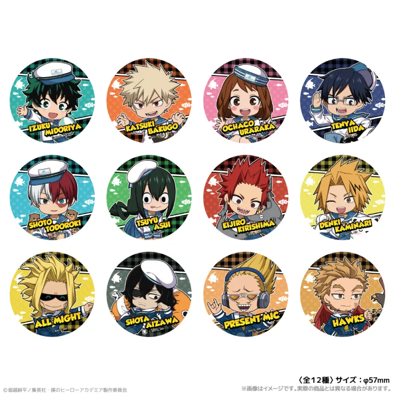 ミニキャラ缶バッジ 海の生きものたちと一緒にPLUS ULTRA