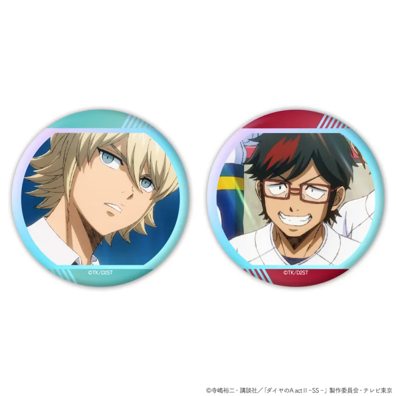 『ダイヤのA actⅡ -Second Season-』オーロラ缶バッジ2個セット 奥村 光舟&瀬戸 拓馬