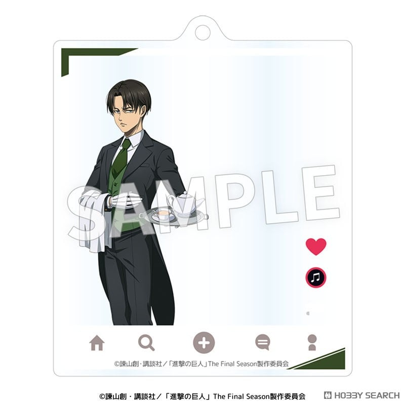 TVアニメ『進撃の巨人』執事衣装 SNS風アクリルキーホルダー リヴァイ 2