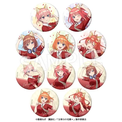 TVスペシャルアニメ「五等分の花嫁＊」76mm缶バッジ（けもみみコーデで踊ってみた！）