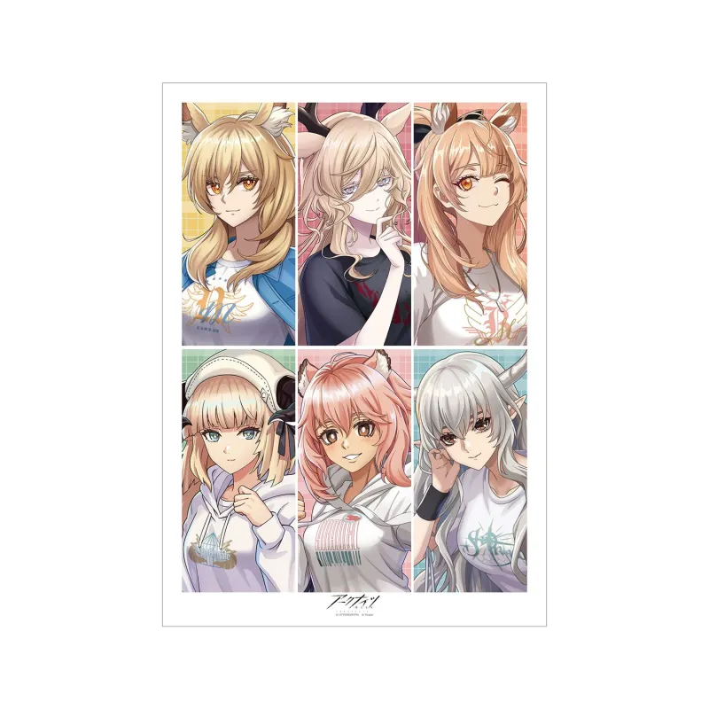 アークナイツ 描き起こしイラスト 集合 ショッピングver. A3マット加工ポスター ver.B