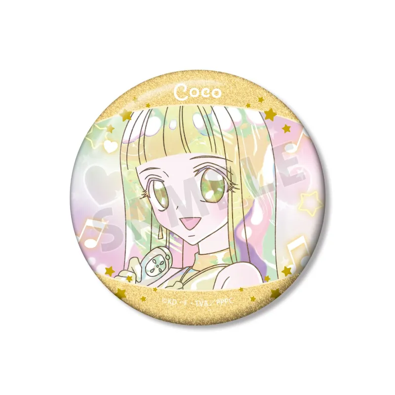 ココ Ani-Art KAWAII label 75mmグリッター缶バッジ