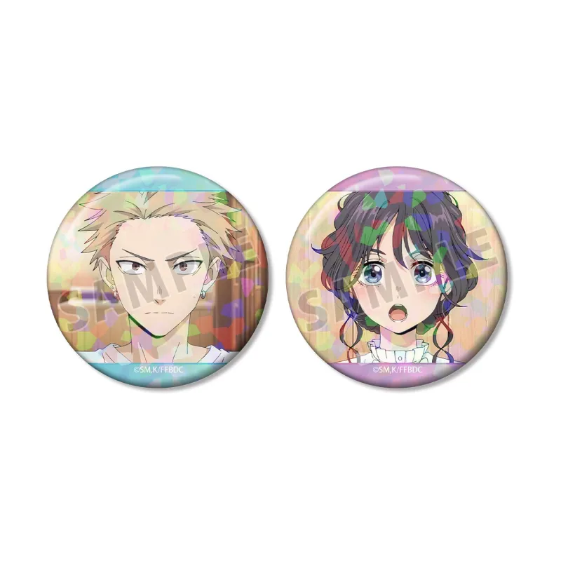 紬 凛太郎&和栗薫子 場面写ホログラム缶バッジ2個セット ver.A