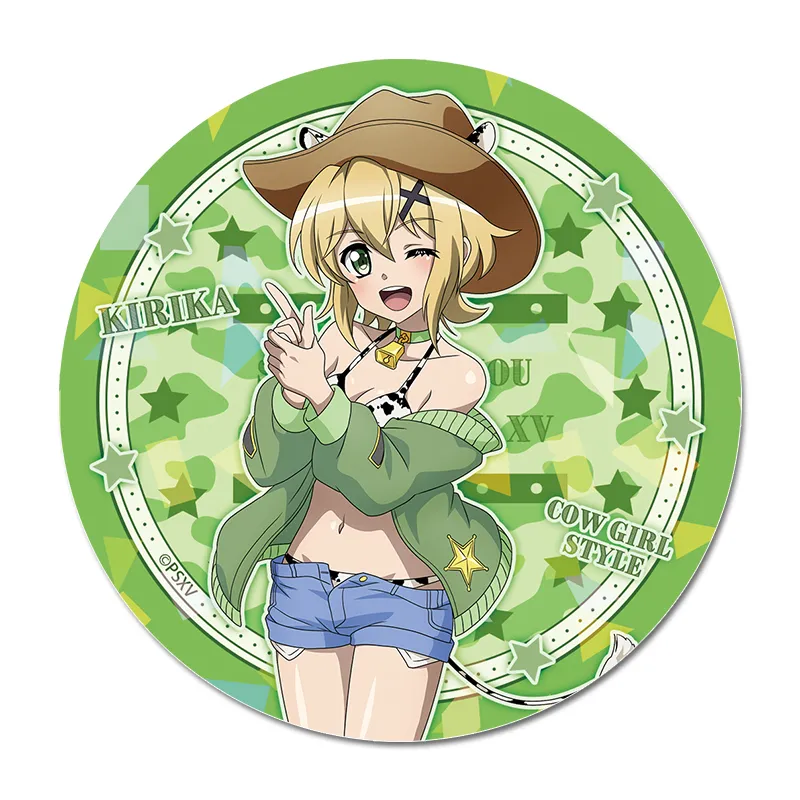 戦姫絶唱シンフォギアXV 描き下ろし キラキラBIG缶バッジ【暁 切歌】カウガールver.