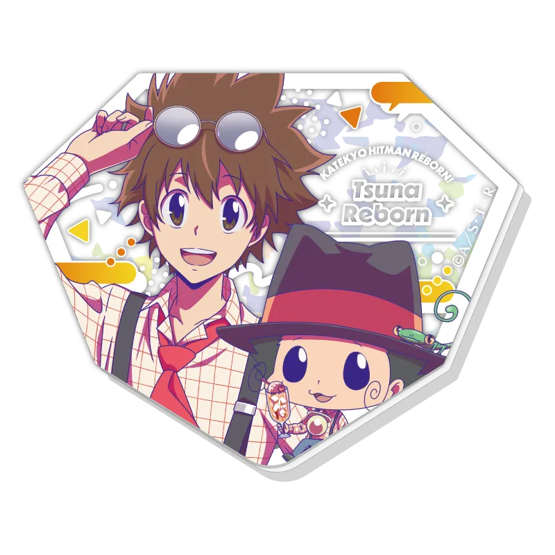 TVアニメ『家庭教師ヒットマンREBORN!』 ぴくりあプレート hologram レトロファッション 1.リボーン＆沢田綱吉
